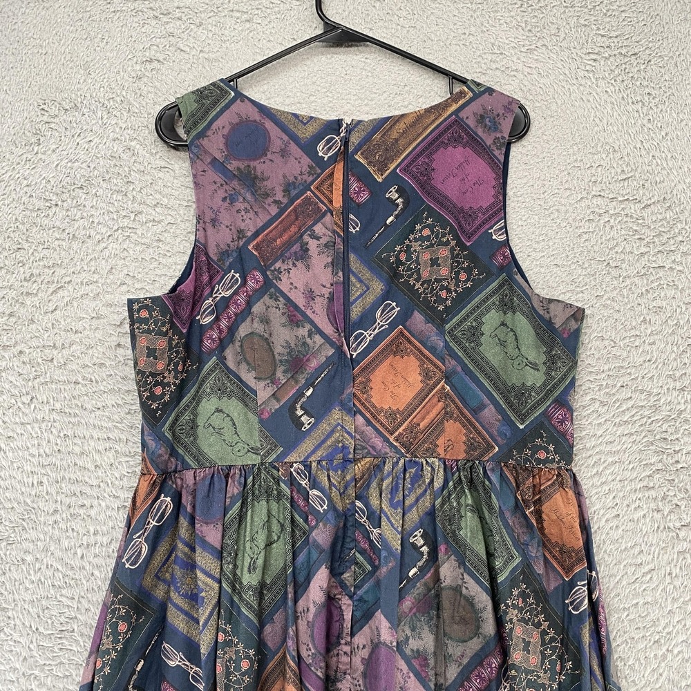 ModCloth Dress Womens XL Patchwork Fit Flare Cotton V-Neck Moody Knee Length - Picture 10 of 12